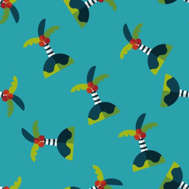 Palmiye ağacı düz simgesi Dikişsiz desen arka plan