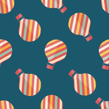 Sıcak hava balonu düz simgesi Dikişsiz desen arka plan