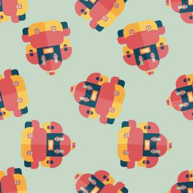 sırt çantası düz simgesi Dikişsiz desen arka plan