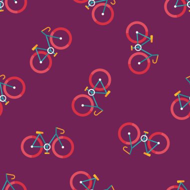 Bisiklet düz simgesi Dikişsiz desen arka plan