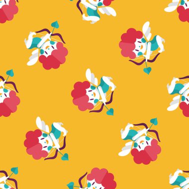 Sevgililer günü aşk tanrısı düz simgesi, eps10 Dikişsiz desen arka plan