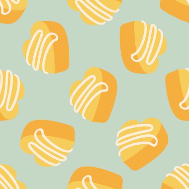 Sevgililer günü çikolata düz simgesi, eps10 Dikişsiz desen arka plan