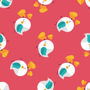 Sevgililer sevgilisi kuş düz simgesi, eps10 Dikişsiz desen arka plan