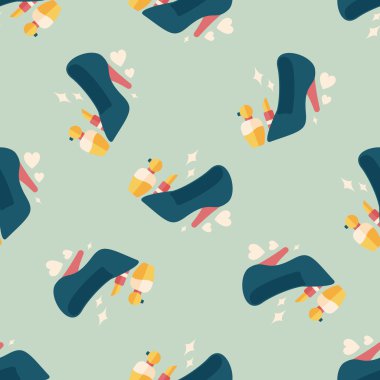 Sevgililer günü kız kostüm düz simgesi, eps10 Dikişsiz desen arka plan