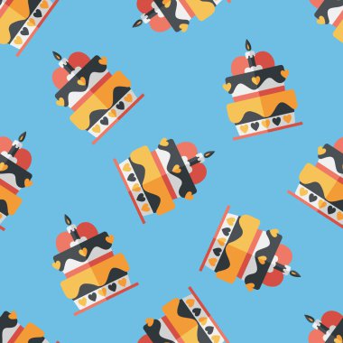 Sevgililer günü pastası düz simgesi, eps10 Dikişsiz desen arka plan