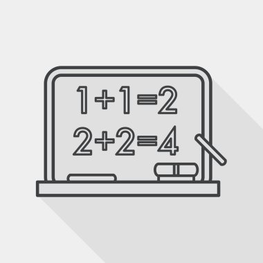Blackboard düz simgesi ile uzun gölge, satırı simgesi