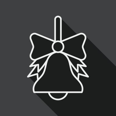 okul zil düz simgesini uzun gölge, satırı simgesi