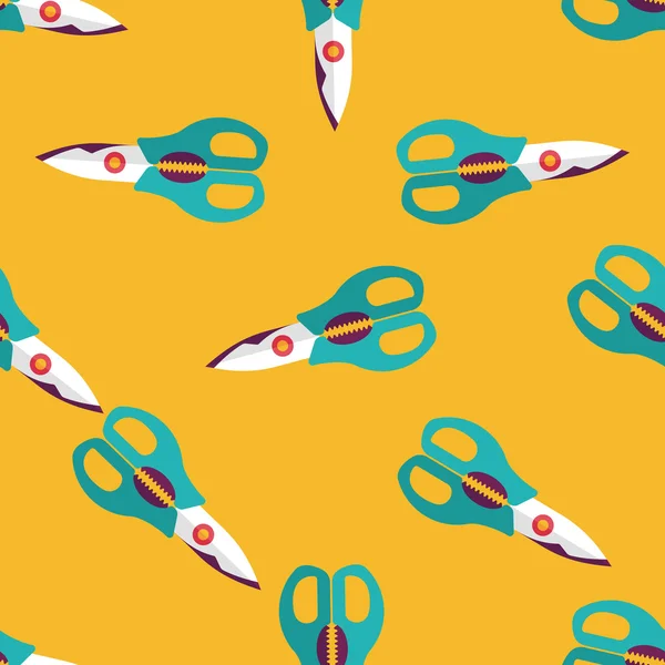 Kitchenware scissors flat icon,eps10 seamless pattern background — Stock Vector