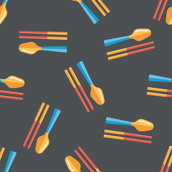 Icône plate vaisselle, eps10 fond de motif sans couture — Image vectorielle