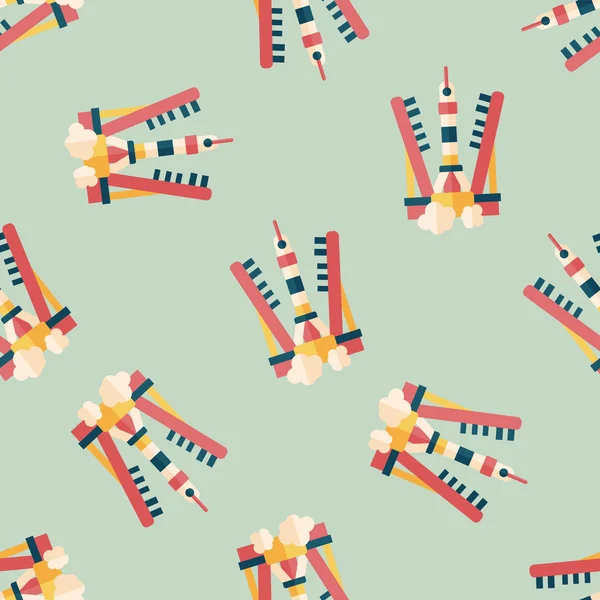 Ref. Space rocket flat icon, eps10 seamless pattern background — стоковый вектор