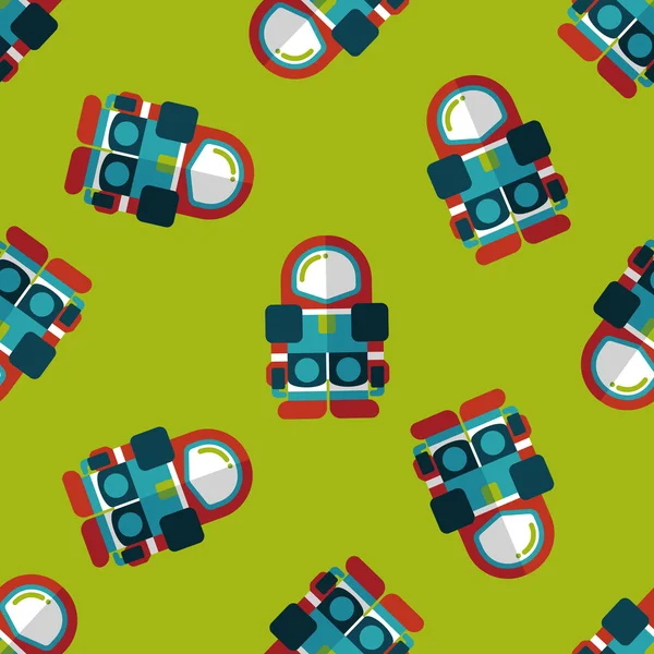 Space Astronaut flat icon, eps10 seamless pattern background — Stock Vector
