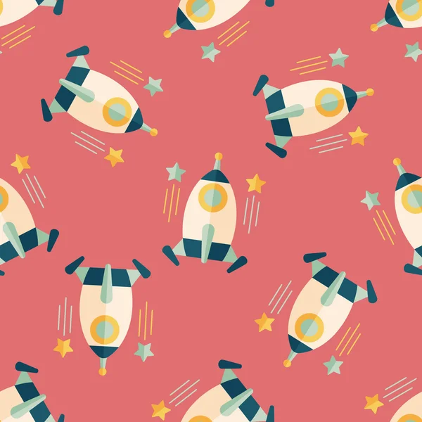 Space rocket flat icon,eps10 seamless pattern background — Stock Vector