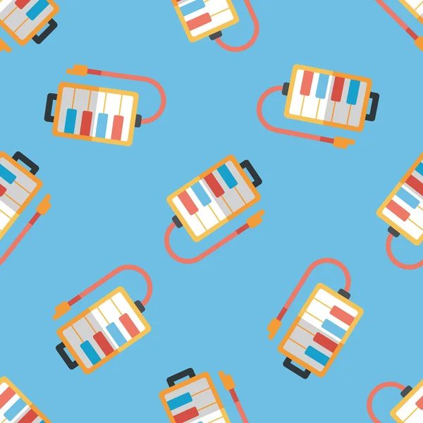 Piano flat icon seamless pattern background — стоковый вектор