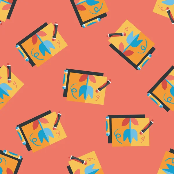 フラット アイコン、eps10 のシームレスなパターン背景を描画クレヨン — ストックベクタ