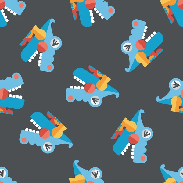 Krokodilspielzeug flache Ikone, Eps10 nahtlose Muster Hintergrund — Stockvektor