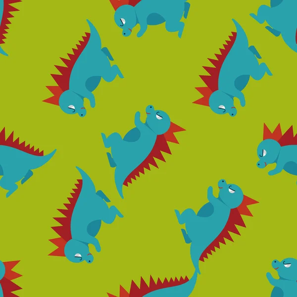 Dinosaurio icono plano, eps10 fondo patrón sin costuras — Vector de stock