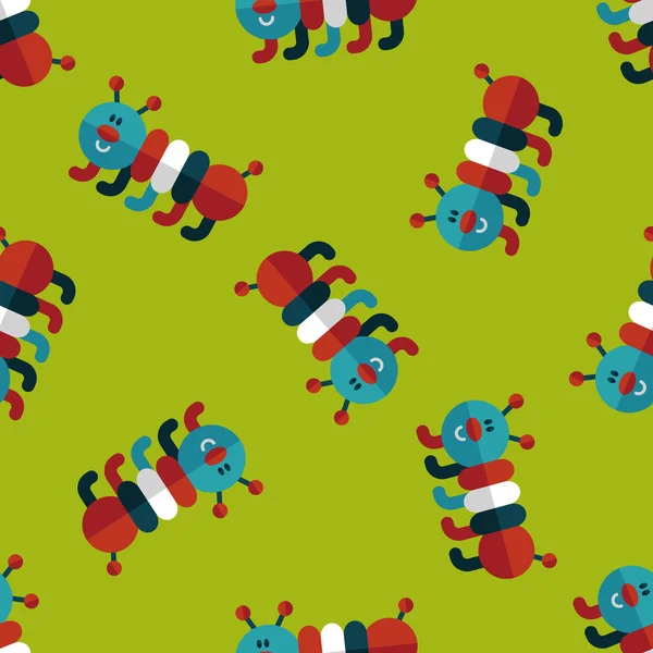 Caterpillar platte pictogram, eps10 naadloze patroon achtergrond — Stockvector