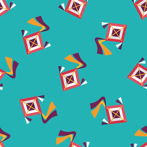 Kite flat icon,eps10 seamless pattern background — Stock Vector