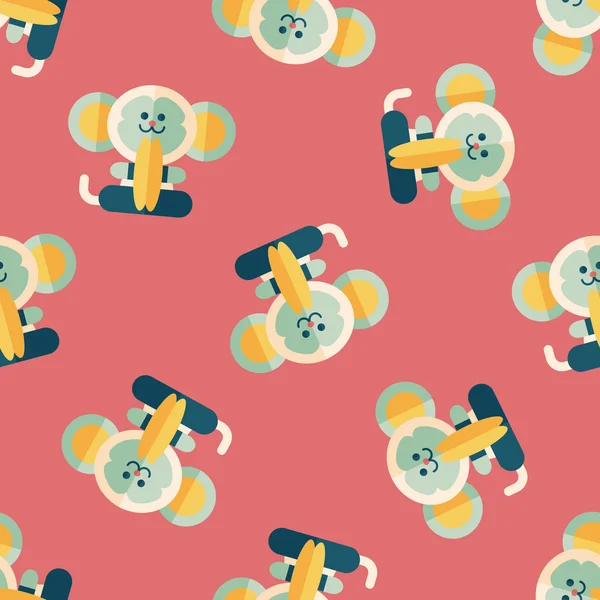 Monkey toy flat icon,eps10 seamless pattern background — Stock Vector