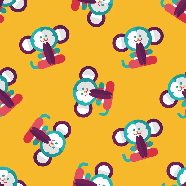 Monkey toy flat icon,eps10 seamless pattern background — Stock Vector