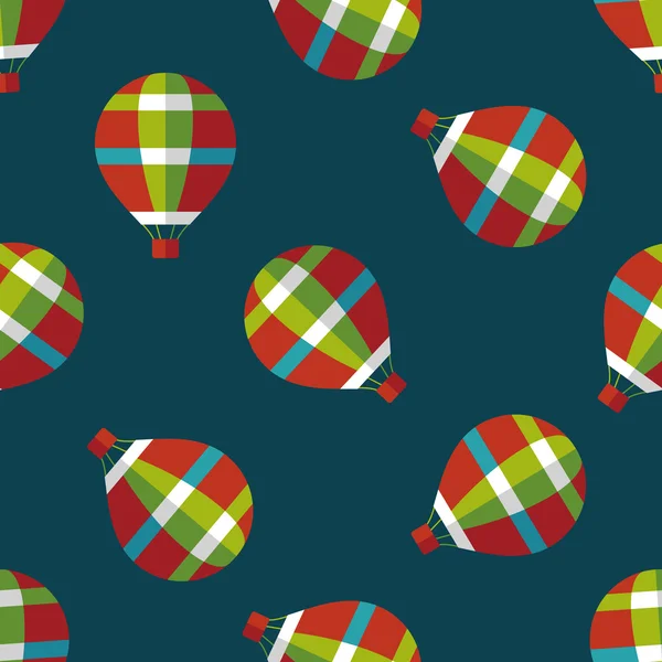 Vervoer hete lucht ballon platte pictogram, eps10 naadloze patroon achtergrond — Stockvector