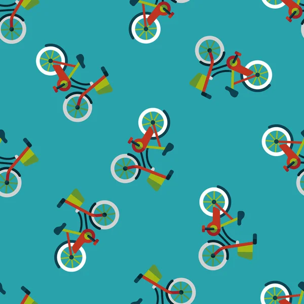 Transportation bicycle flat icon,eps10 seamless pattern background — Stock Vector