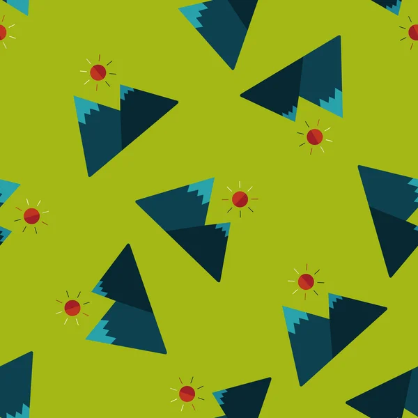 Icône plate touristique de montagne fond de motif sans couture — Image vectorielle