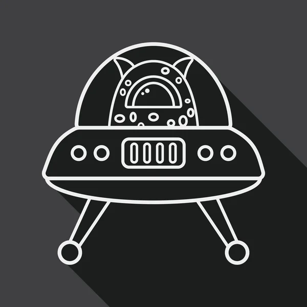 Espacio icono plano con sombra larga, icono de línea — Vector de stock
