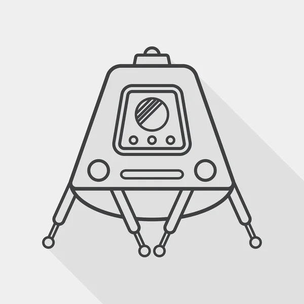 Przestrzeń Rover płaski ikona z długi cień, linia ikona — Wektor stockowy