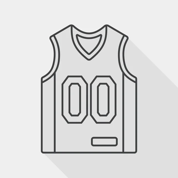Баскетбольний одяг плоский значок з довгою тінь, лінія значок — стоковий вектор