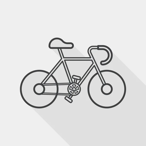 Fiets plat pictogram met lange schaduw, lijn pictogram — Stockvector