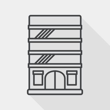 Bina daire düz simgesi ile uzun gölge, satırı simgesi