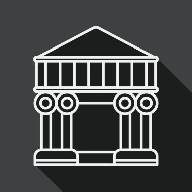 Bina düz simgesi ile uzun gölge, satırı simgesi