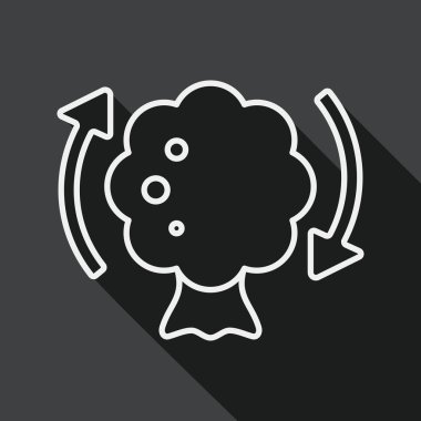 Çevre koruma kavramı düz simgesi uzun gölge, eps1, satırı simgesi