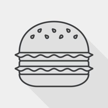 sandviç düz simgesi ile uzun gölge, satırı simgesi