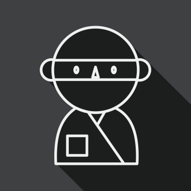 tıbbi insanlar uzun gölge, satırı simgesi ile stetoskoplar düz simgesiyle