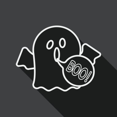 hayalet düz simgesi ile uzun gölge, satırı simgesi