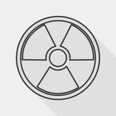 Radyasyon düz simgesi ile uzun gölge, satırı simgesi