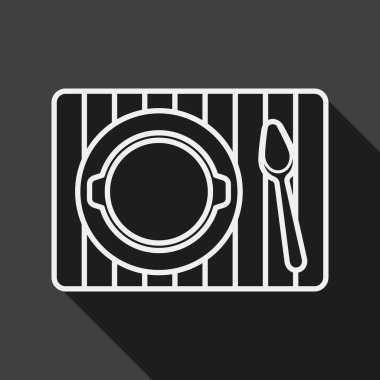 sofra düz simgesi ile uzun gölge, satırı simgesi