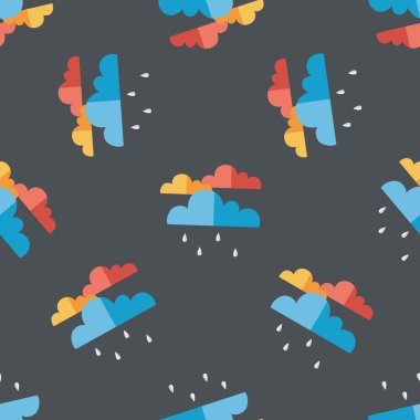 yağmur düz simgesi, eps10 Dikişsiz desen arka plan