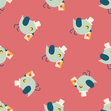 Sevgililer sevgilisi kuş düz simgesi, eps10 Dikişsiz desen arka plan