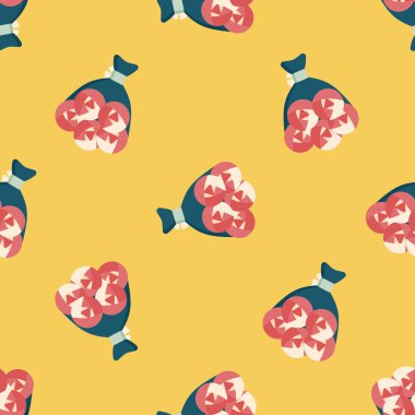 Sevgililer günü çiçek düz simgesi, eps10 Dikişsiz desen arka plan