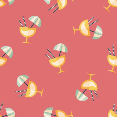 kokteyl düz simgesi, eps10 Dikişsiz desen arka plan