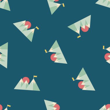 Dağ turistik düz simgesi, eps10 Dikişsiz desen arka plan