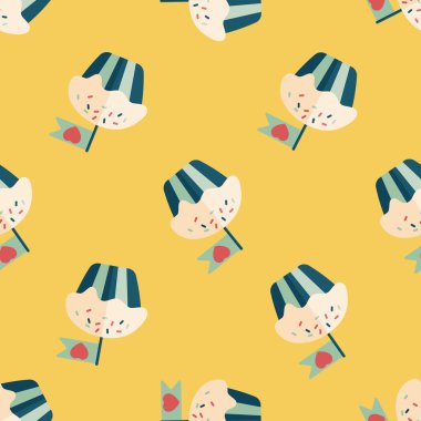 ? Sevgililer günü cupcake düz simgesi, eps10? Dikişsiz desen arka plan