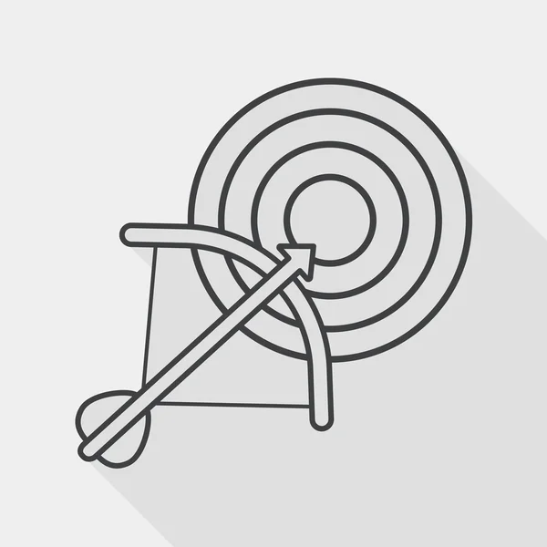 Platt målikonen med långa skugga, linje-ikonen — Stock vektor