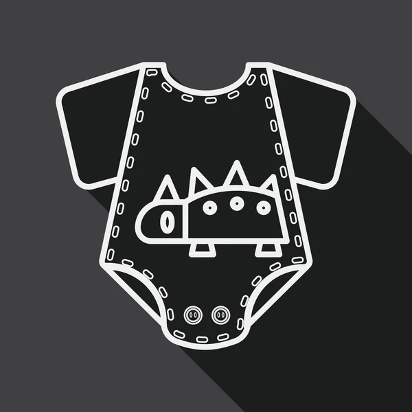 Baby onesie ploché ikony ikonou dlouhý stín, Eps 10, linie — Stockový vektor