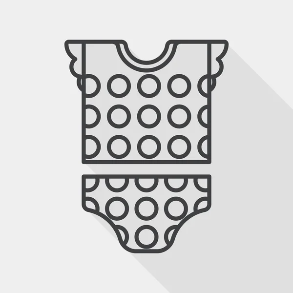 Baby kleding platte pictogram met lange schaduw, EPS-10, lijn pictogram — Stockvector