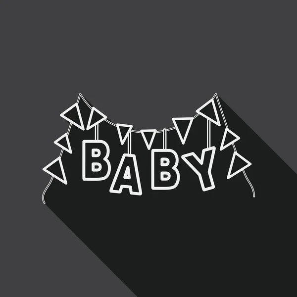 Baby party flat ikonen med långa skugga, eps 10, ikon — Stock vektor