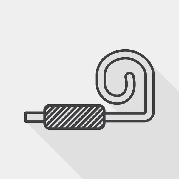 Corne de fête icône plate avec ombre longue, icône de ligne — Image vectorielle
